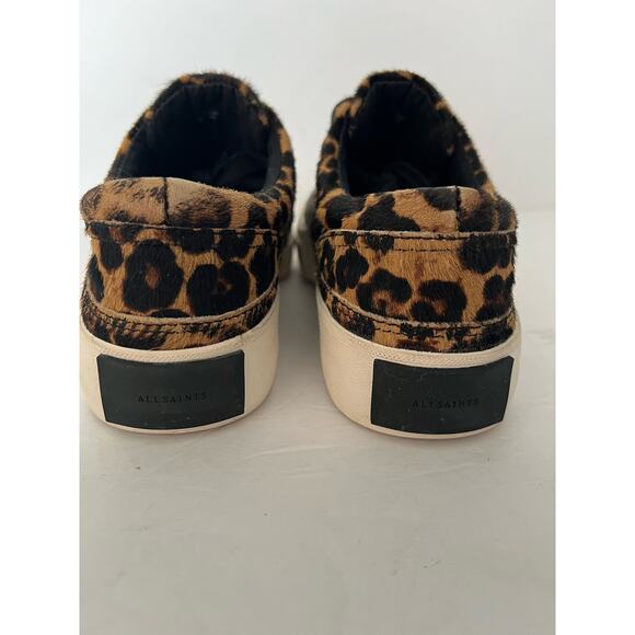 AllSaints Women's Mercia Leopard Trainers Sneaker Lace Up Brown/Black Size 37 - Picture 8 of 14
